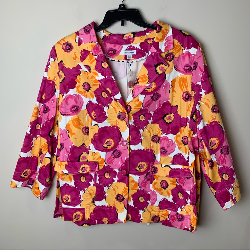 Joan Rivers Pink & Yellow Floral Blazer